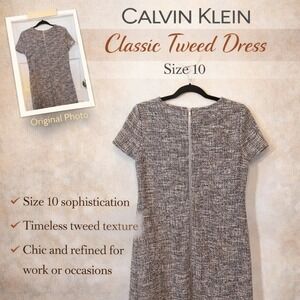 Calvin Klein Multitone Gray Tweed Sheath Dress